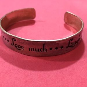 Live Well Love Much Laugh Often Silver Bracelet